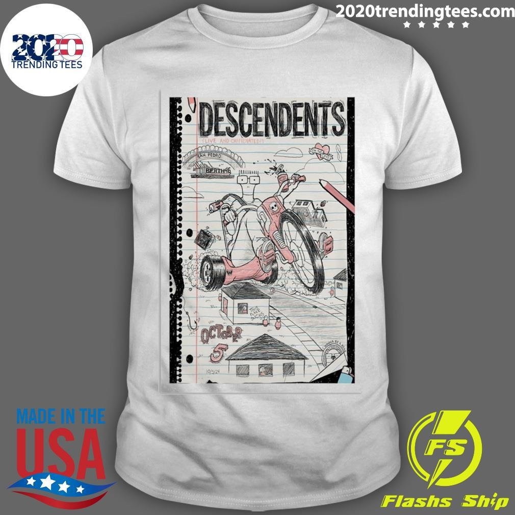 Nice Descendents Oct 5 2024 Saint Rocke Hermosa Beach CA T-shirt