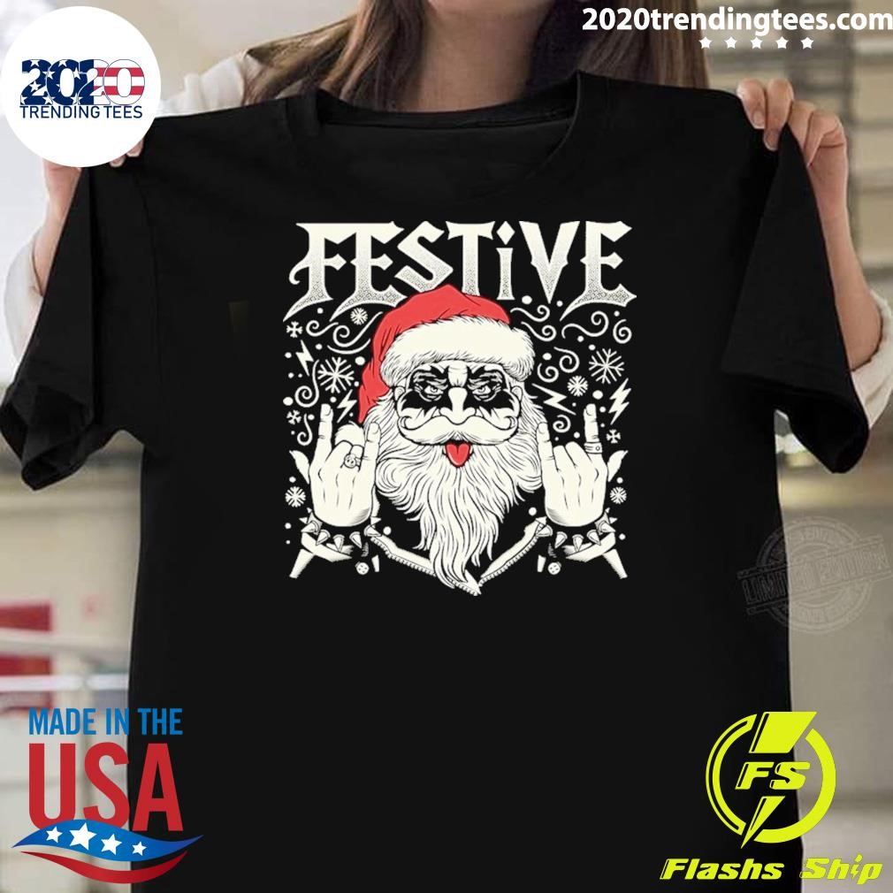 Nice Festive Rock And Roll Santa Claus By Tobe Fonseca Christmas 2024 T-shirt