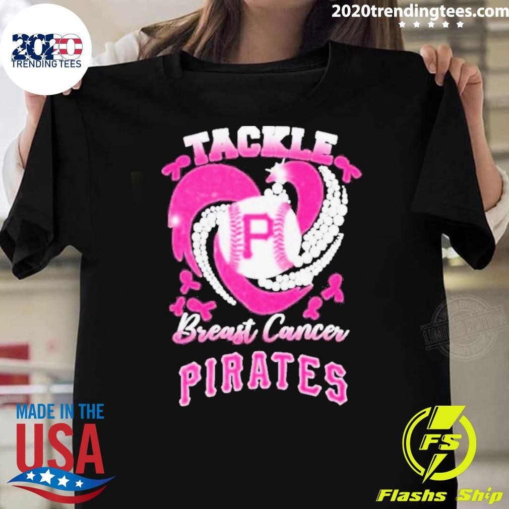 Nice Heart Pittsburgh Pirates Tackle Breast Cancer 2024 T-Shirt