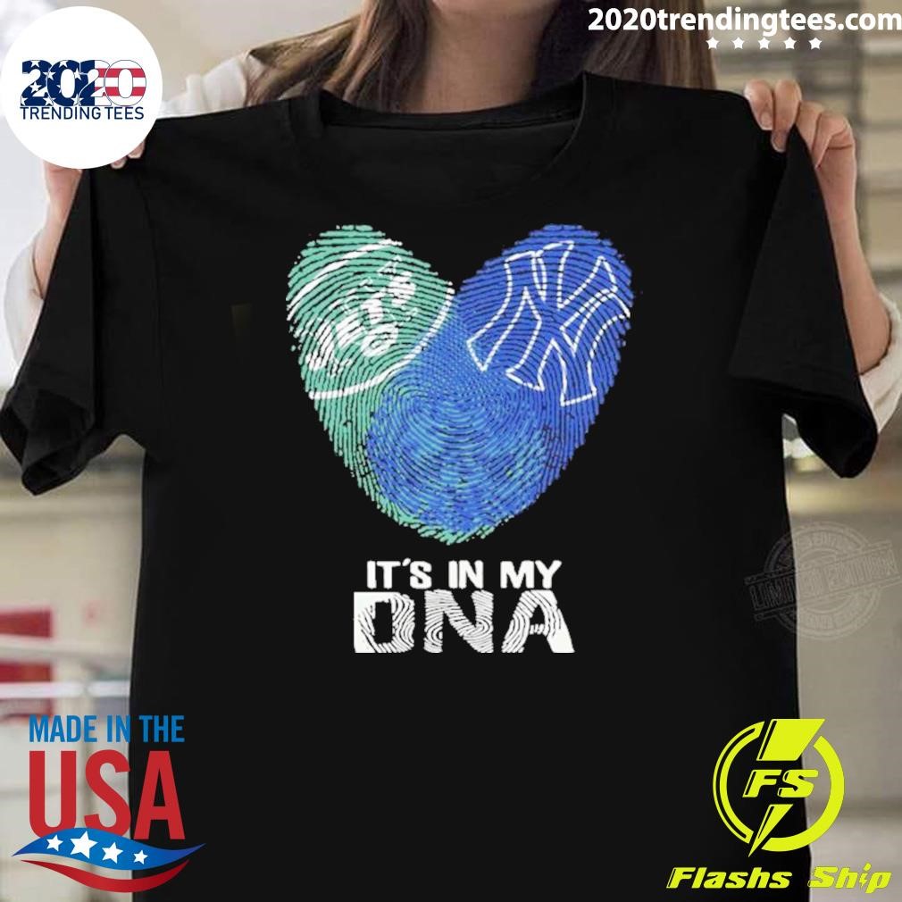 Nice It’s In My Dna New York Jets And New York Yankees Heart T-shirt