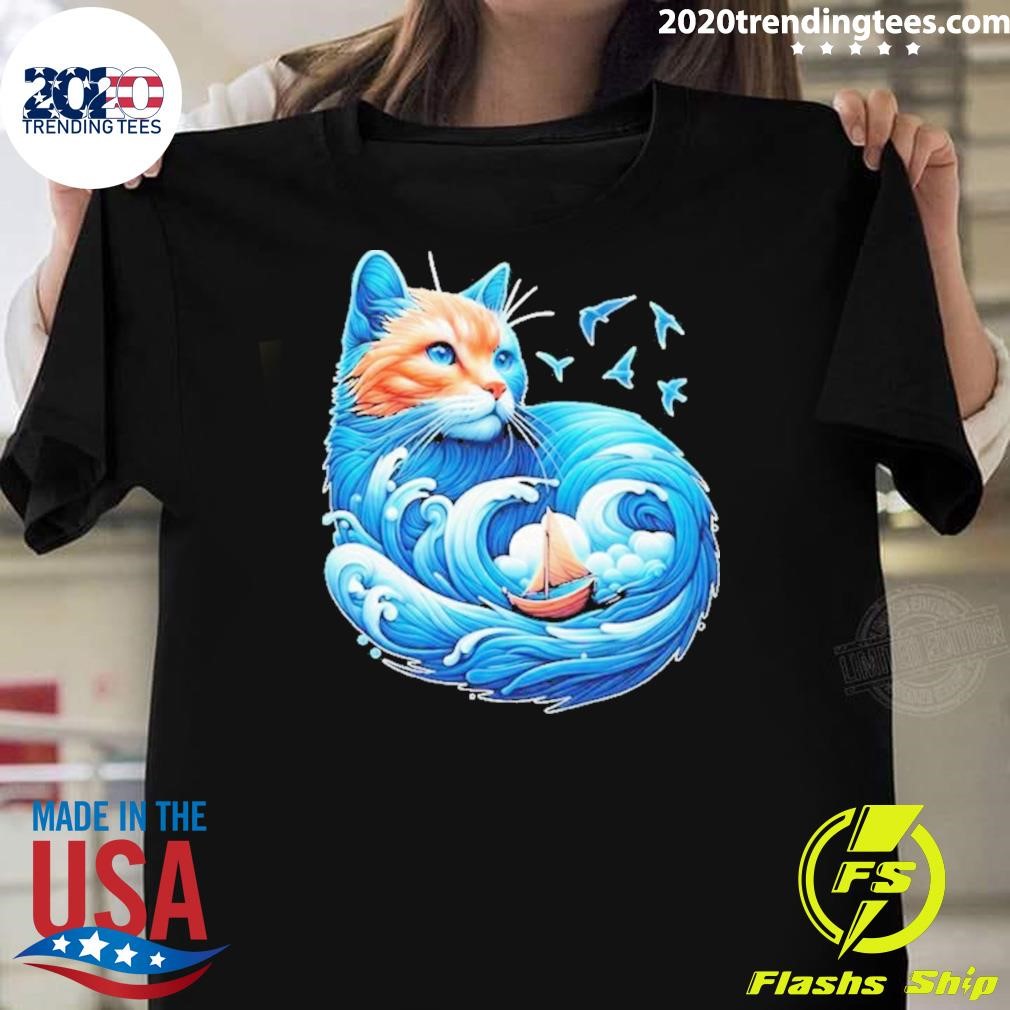 Nice Kamala Harris Blue Wave Cat 20024 T-Shirt