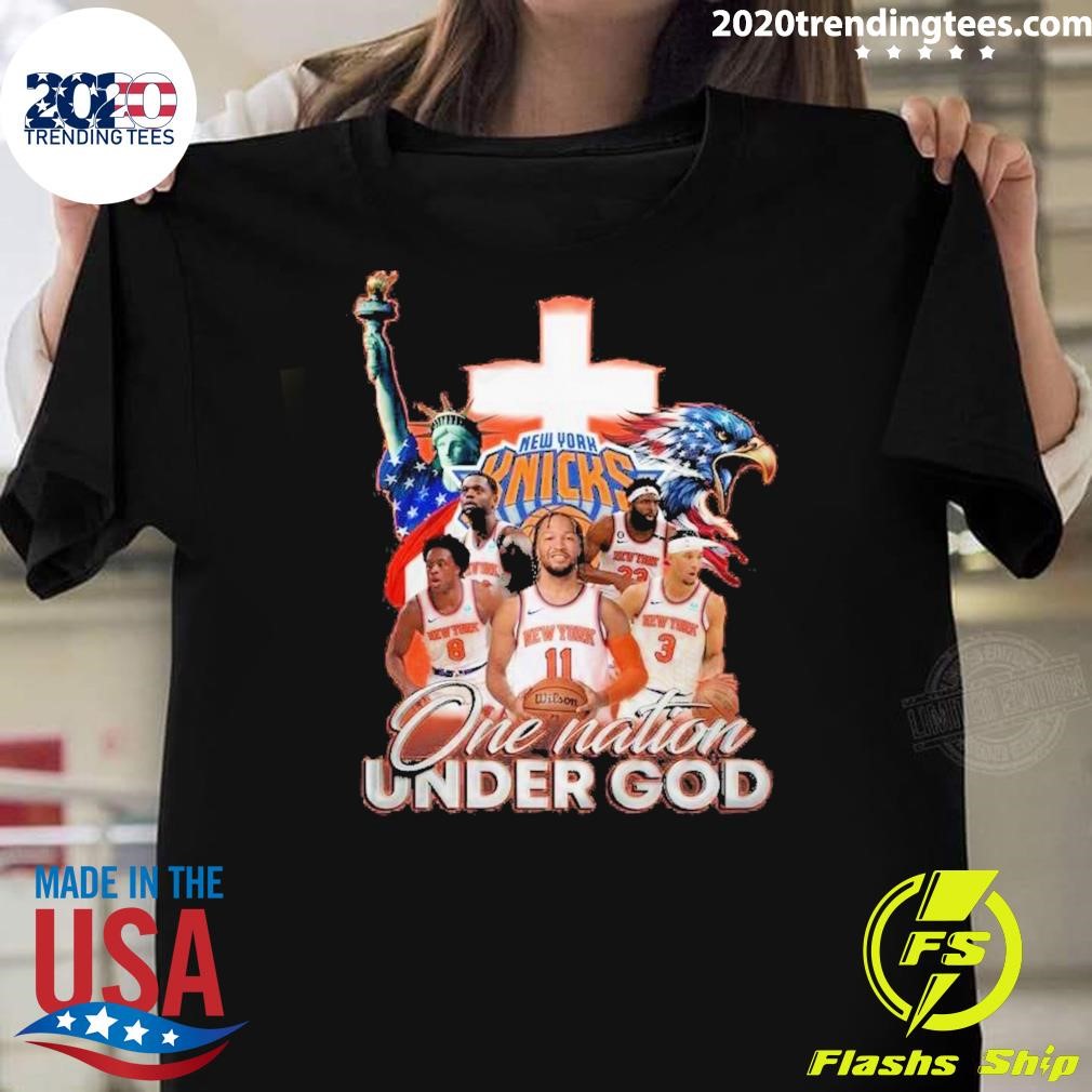 Nice New York Knicks One Nation Under God 2024 T-shirt