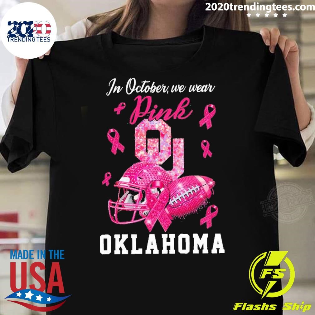 Nice Oklahoma Sooners In October We Wear Pink Breast Cancer Awareness T-shirt