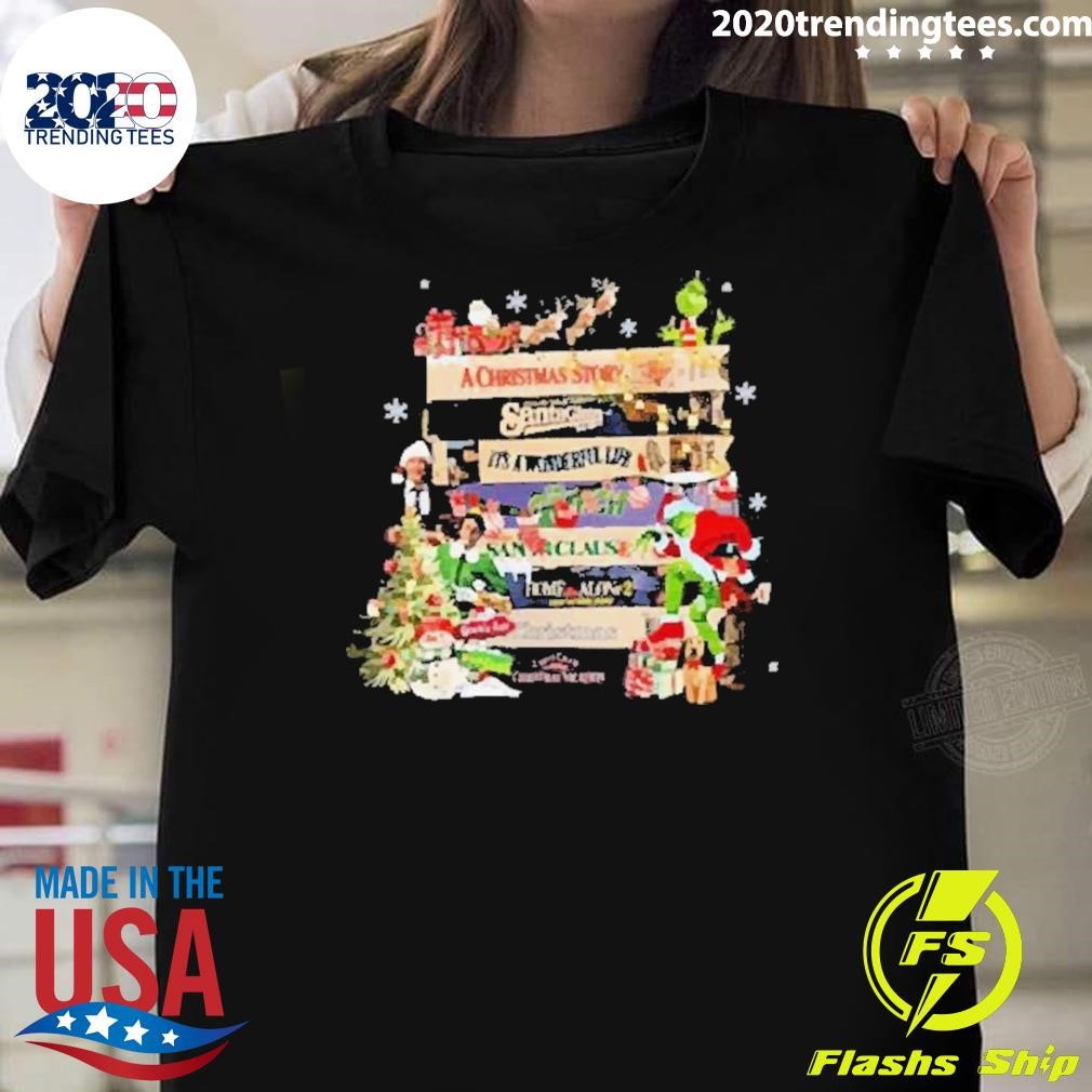 Nice Retro Christmas Movies 2024 T-shirt