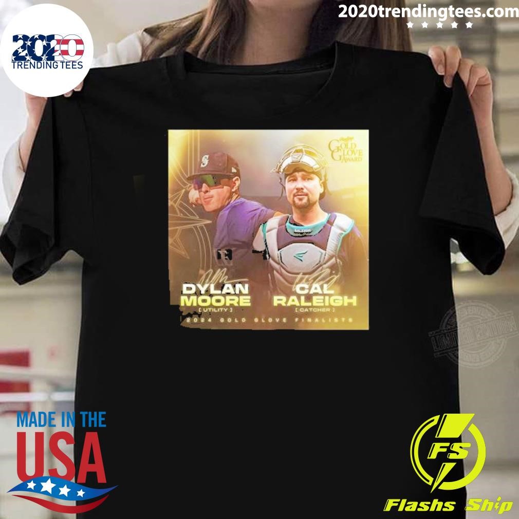 Nice Seattle Mariners Dylan Moore And Cal Raleigh Gold Glove Award Finalists 2024 T-shirt