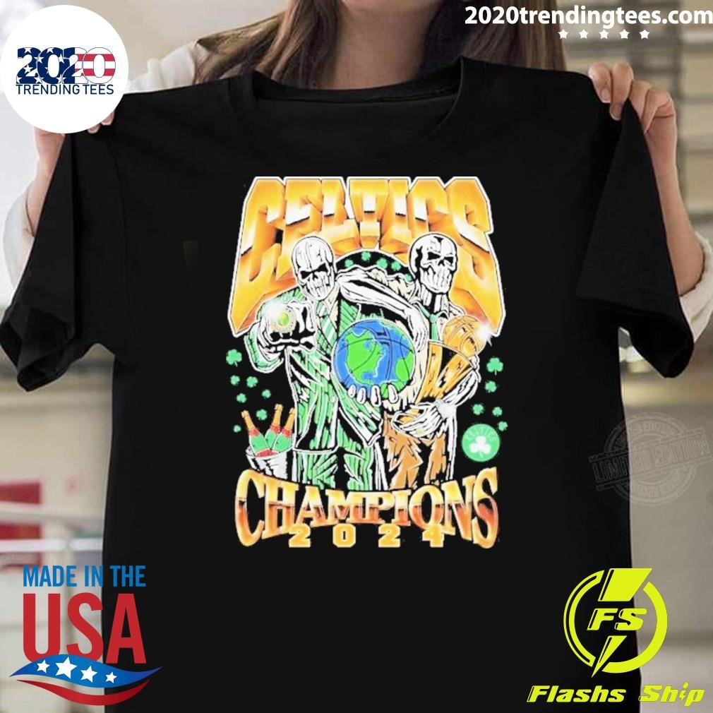 Nice Skeleton Boston Celtics 2024 Champions T-shirt