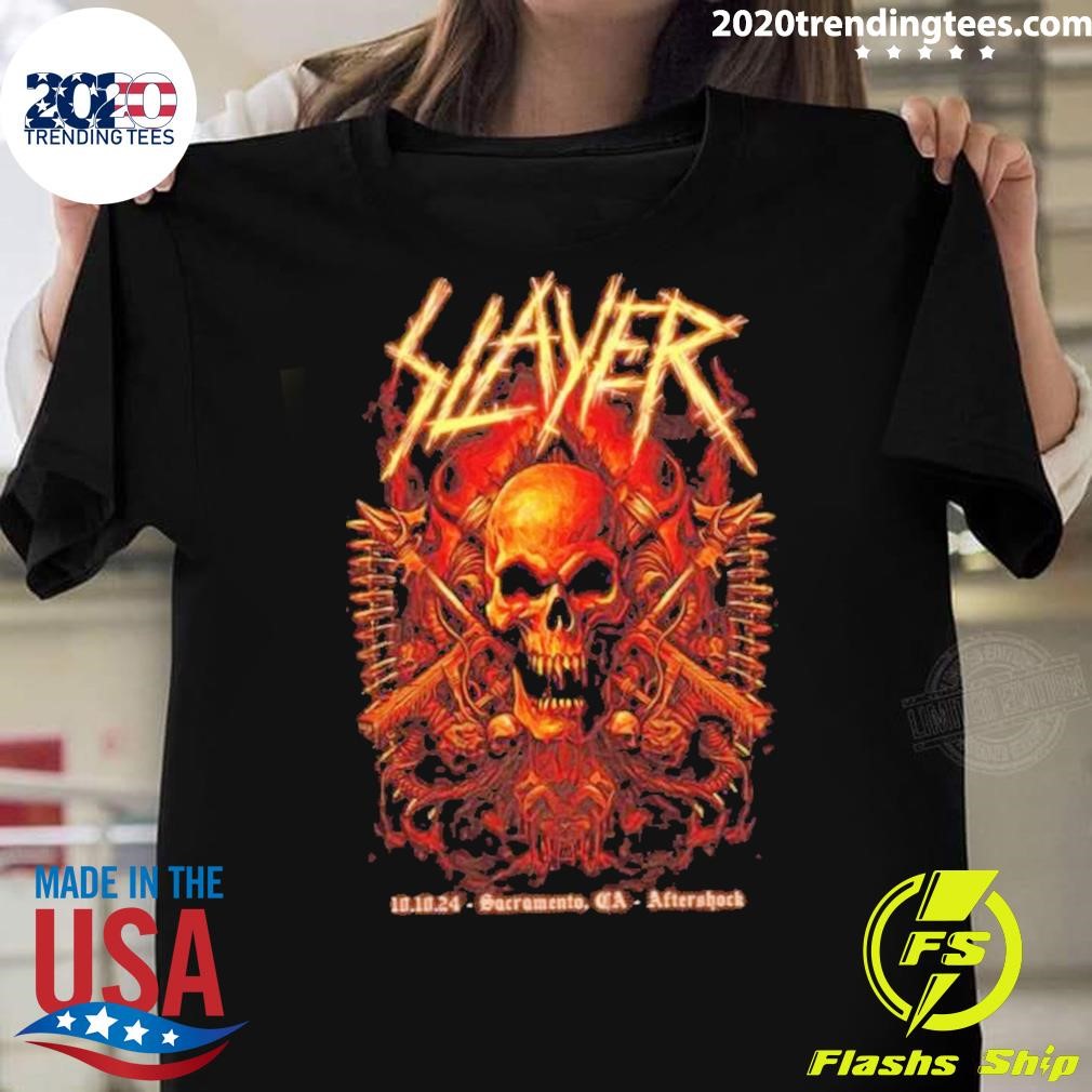 Nice Slayer Tour Sacramento, CA October 10, 2024 Poster Aftershock 2024 2024 T-Shirt