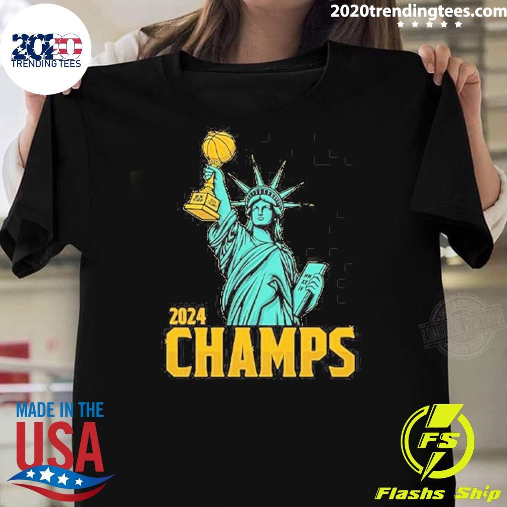 Nice Statue Of Liberty New York Liberty 2024 Wnba Champs T-shirt