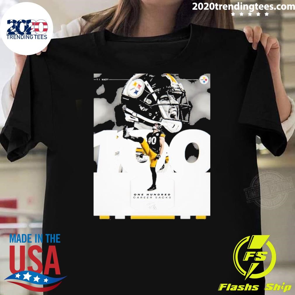 Nice Tj Watt One Hundred Careers Sacks 2024 T-shirt