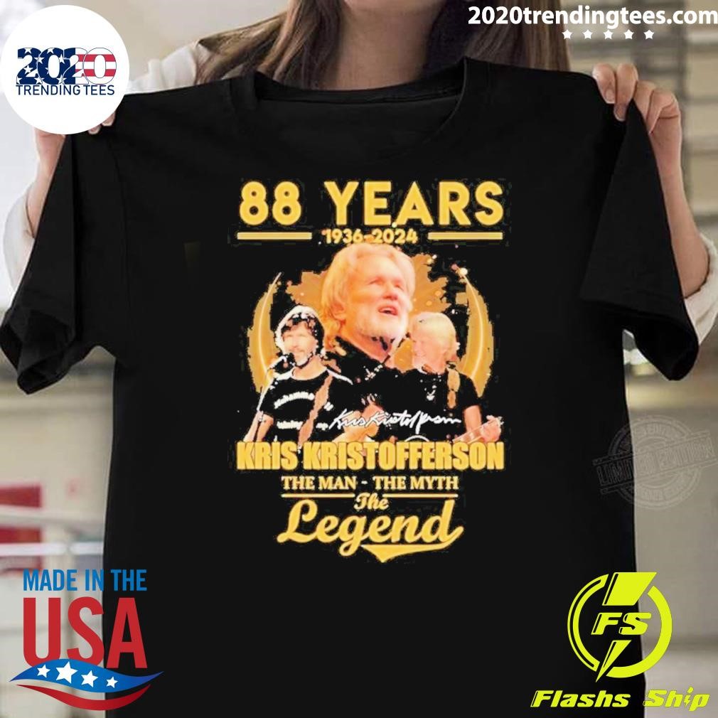 Official 88 Years 1936-2024 Kris Kristofferson The Man The Myth The Legend 2024 T-Shirt