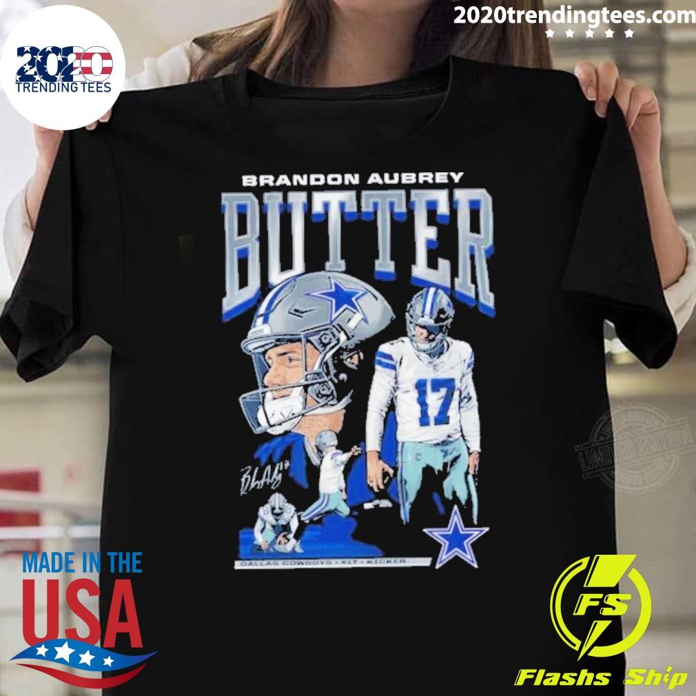 Official Brandon Aubrey Butter Dallas Cowboys Graphic 2024 T-Shirt