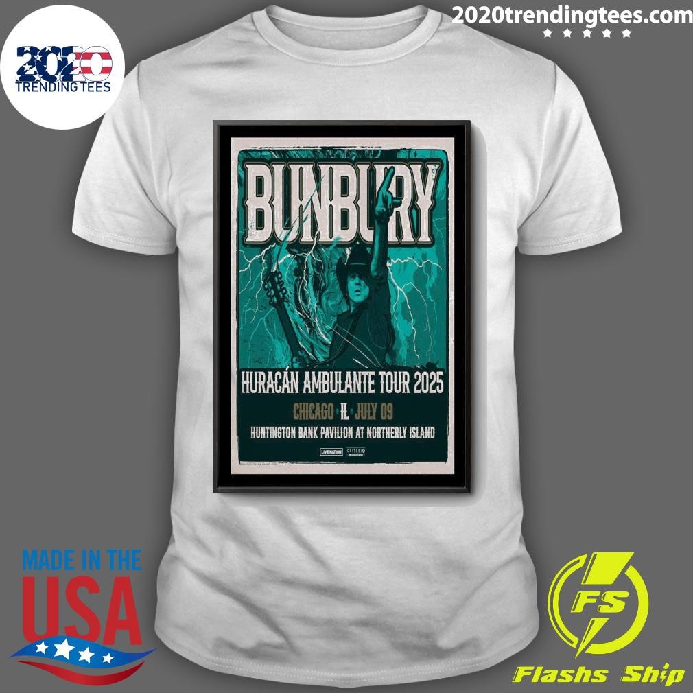 Official Bunbury Huracan Ambulante Tour 2025 Chicago Il July 09 Huntington Bank Pavilion At Northerly Island T-shirt