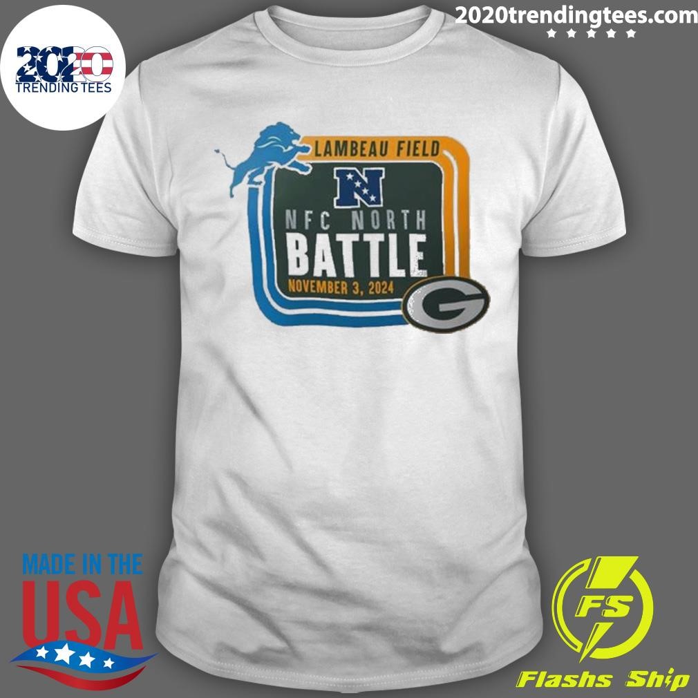 Official Green Bay Packers Vs Detroit Lions 2024 Nfc North Battle Lambeau Field Nov 3 Matchup T-shirt