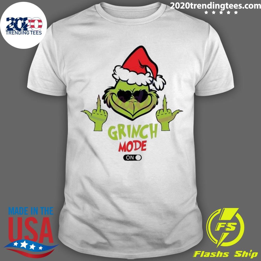 Official Grinch Middle Finger Grinch Mode On 2024 T-shirt