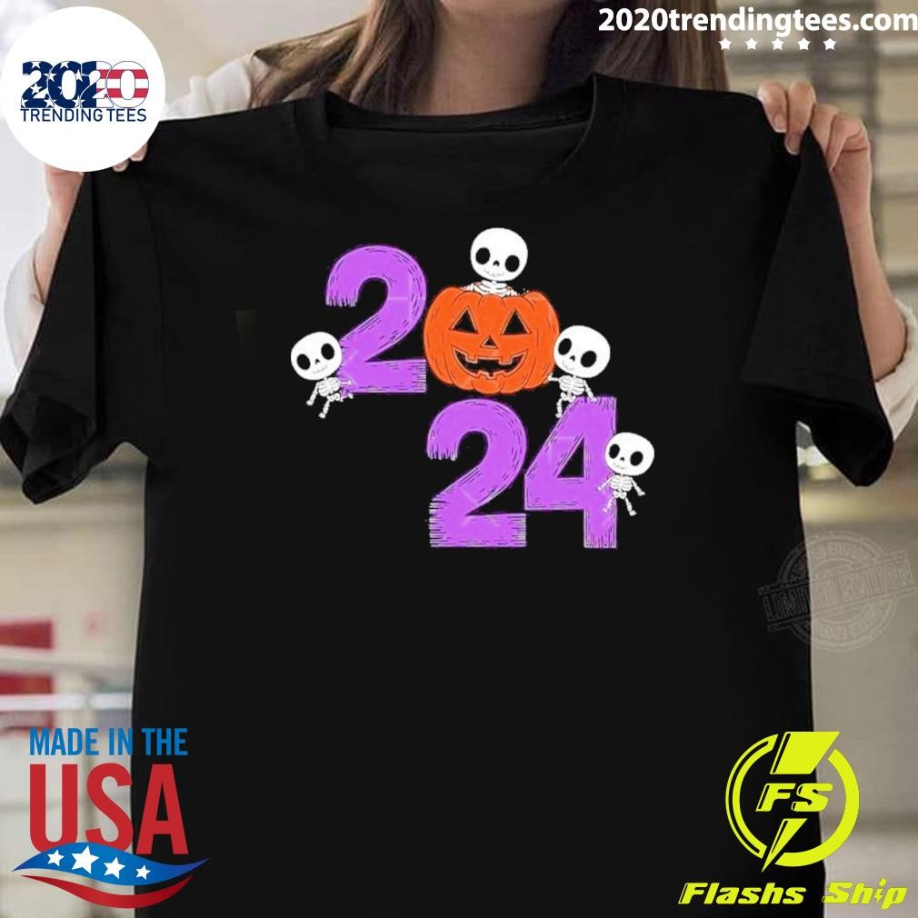 Official Halloween Skeleton Pumpkin 2024 T-shirt