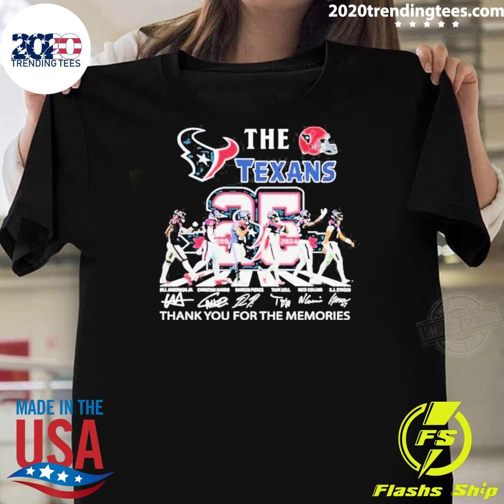 Official Houston Texans Thank You For The Memories Of Texans For 25 Years 2024 T-shirt