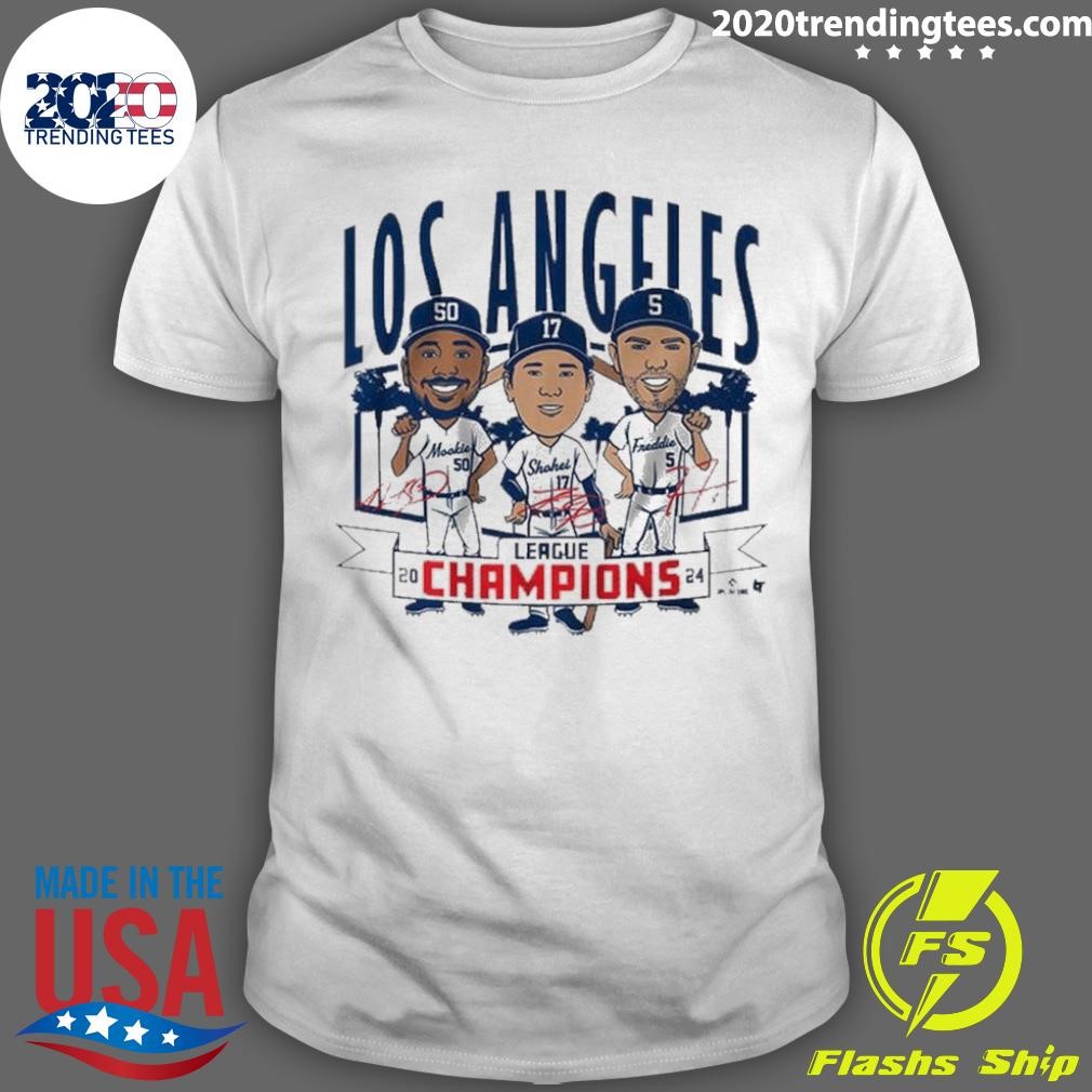 Official Los Angeles Baseball League Champions Caricatures 2024 T-shirt