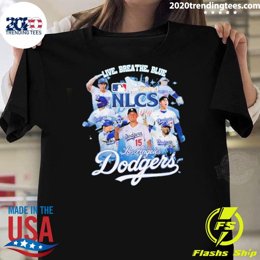 Official Los Angeles Dodgers National League Champions 2024 Live Breath Blue T-shirt