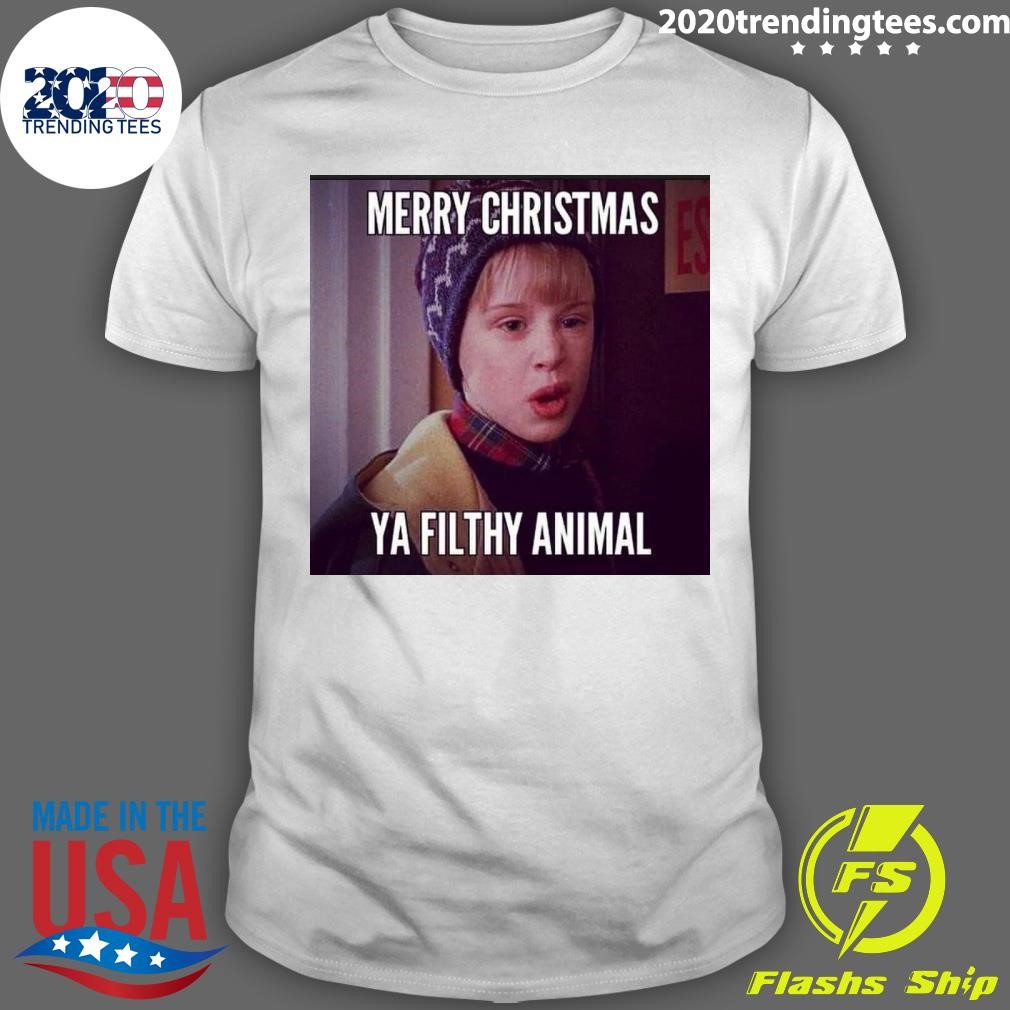 Official Merry Christmas Ya Filthy Animal T-shirt