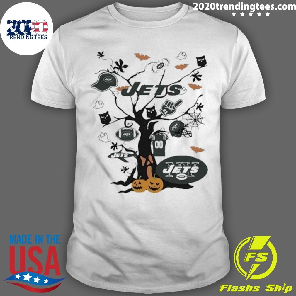 Official New York Jets Nfl Team Tree Halloween 2024 T-shirt