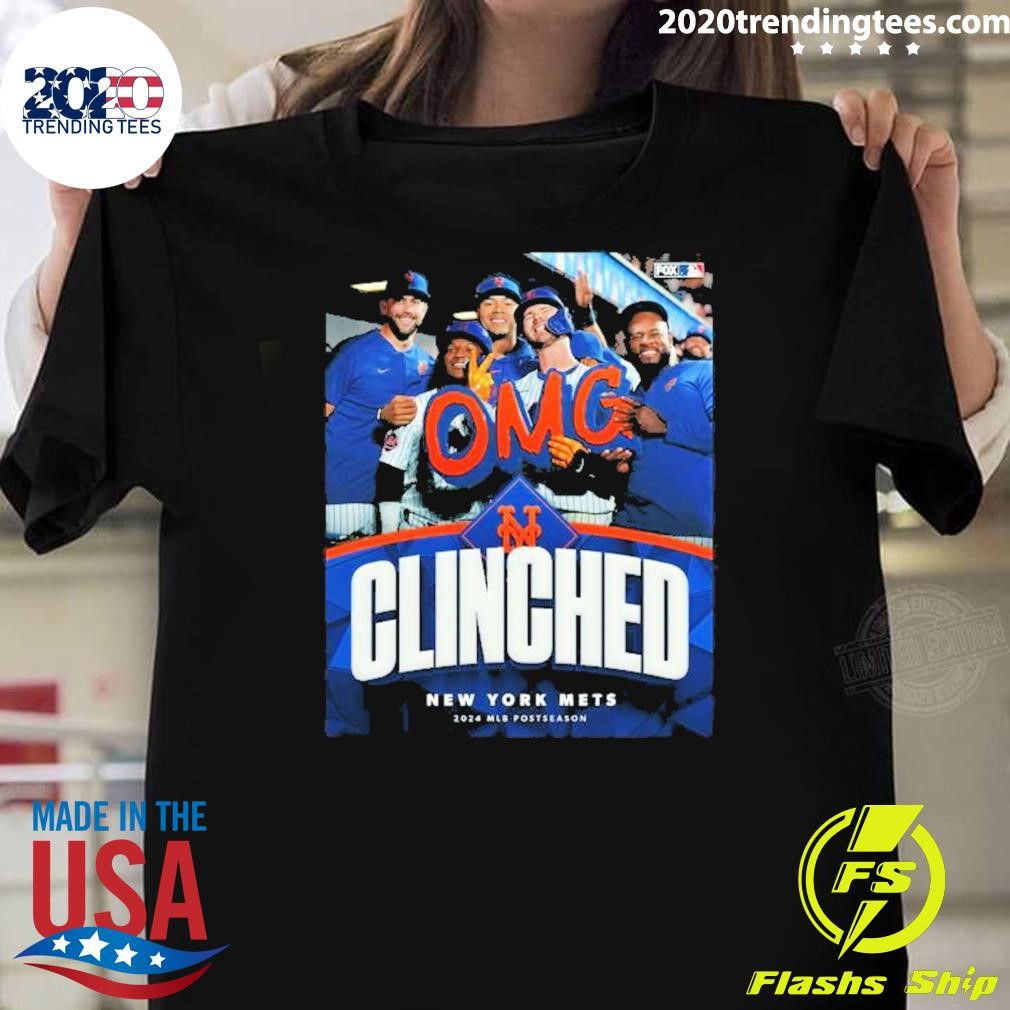 Official New York Mets Omg 2024 Mlb Postseason Clinched T-shirt