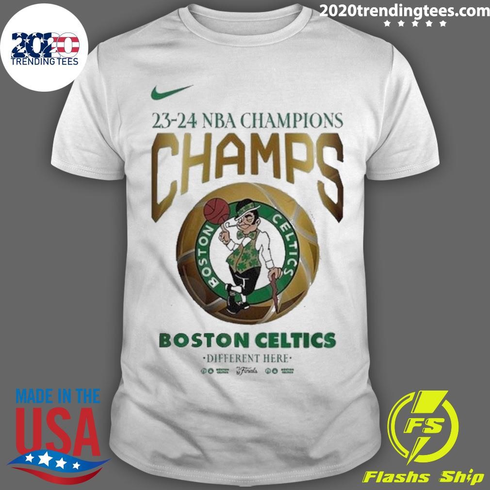 Official Nike Boston Celtics 23-24 Nba Finals Champions Different Here Win 2024 T-shirt