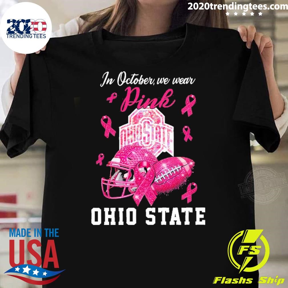 Official Ohio State Buckeyes In October We Wear Pink Breast Cancer Awareness T-shirt