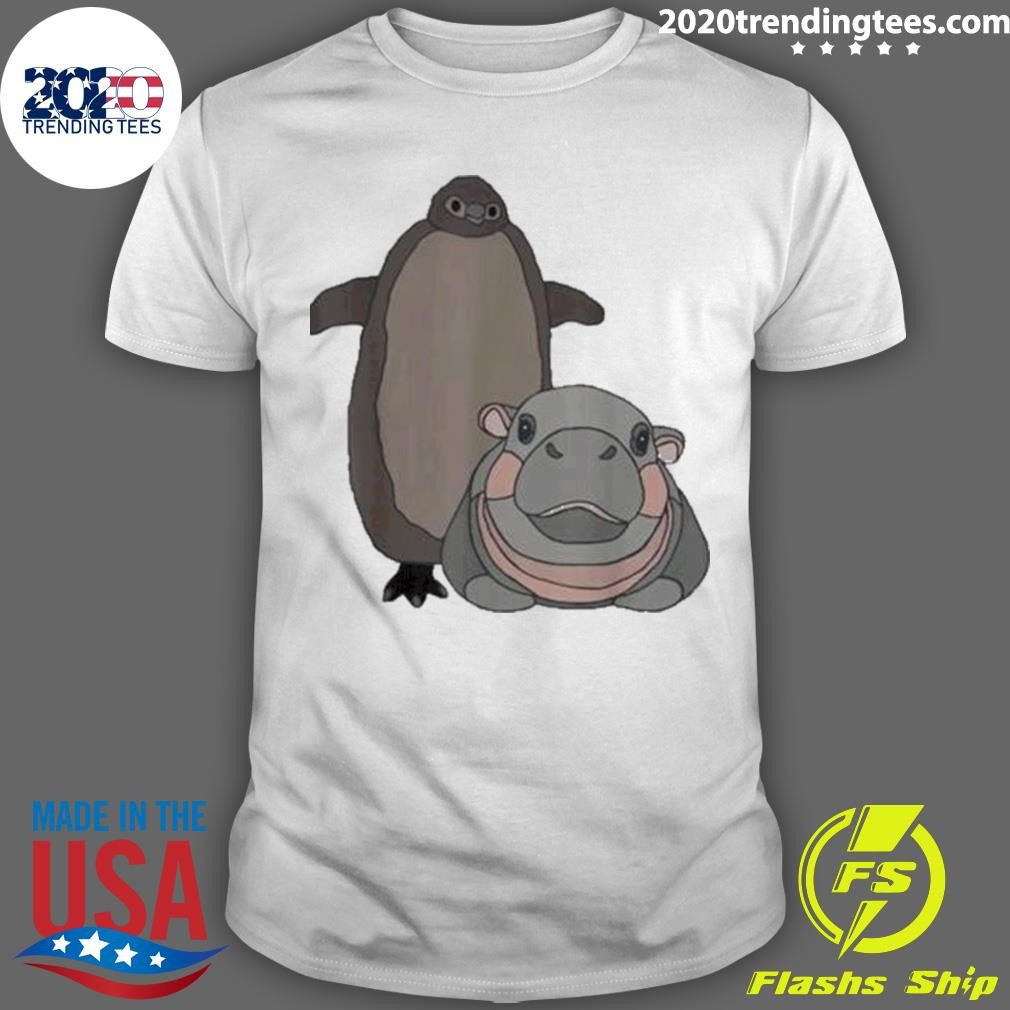 Official Pesto The Penguin And Moo Deng The Baby Hippo 2024 T-shirt