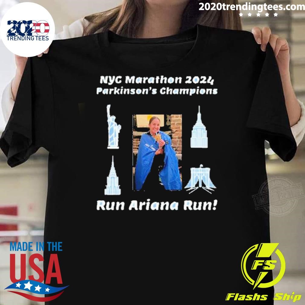 Official Run Arina Run Nyc Marathon 2024 Parkinson’s Champions T-shirt