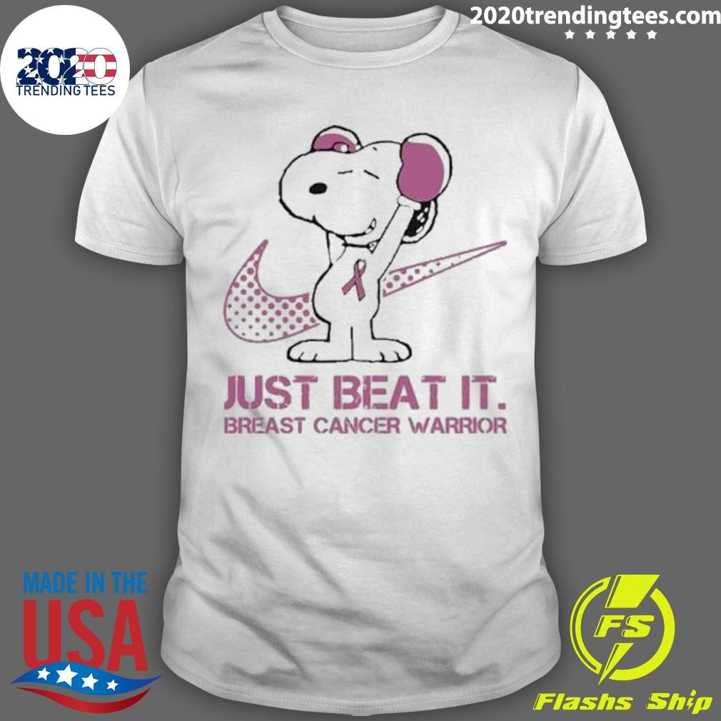 Official Snoopy Breast Cancer Warrior Just Beat It 2024 T-Shirt