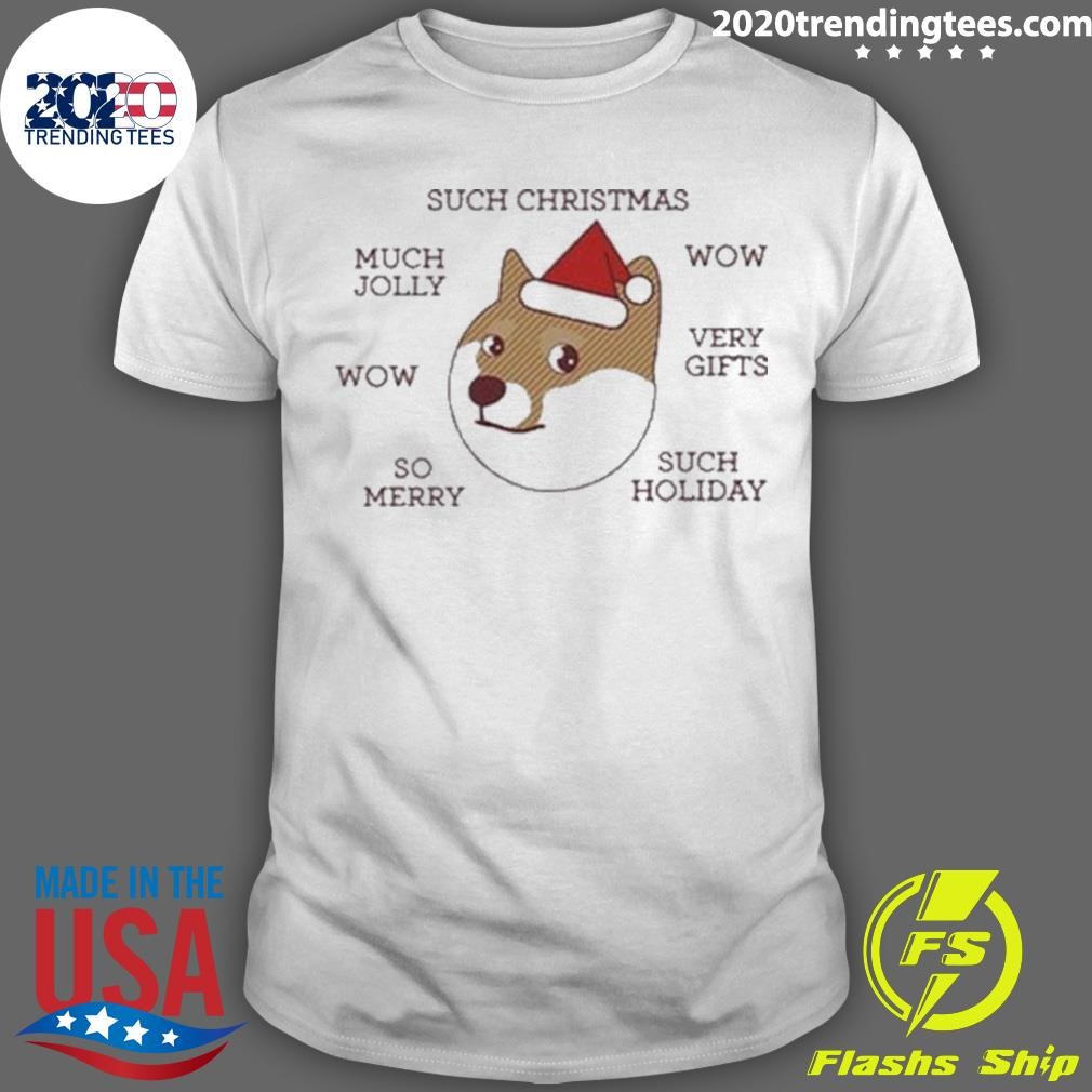 Official Such Christmas Doge Much Jolly Wow Wow Very Gifts So Merry Such Holiday 2024 T-shirt