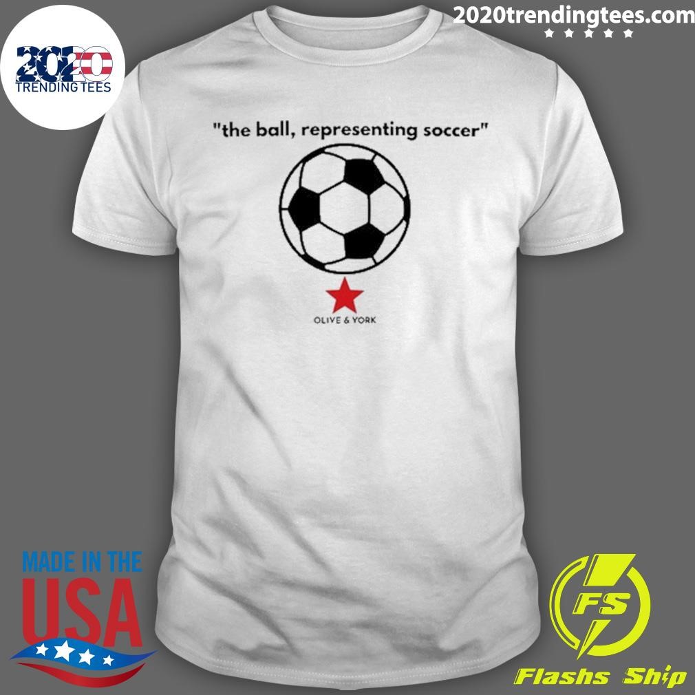 Official The Ball Representing Soccer Olive and York T-shirt