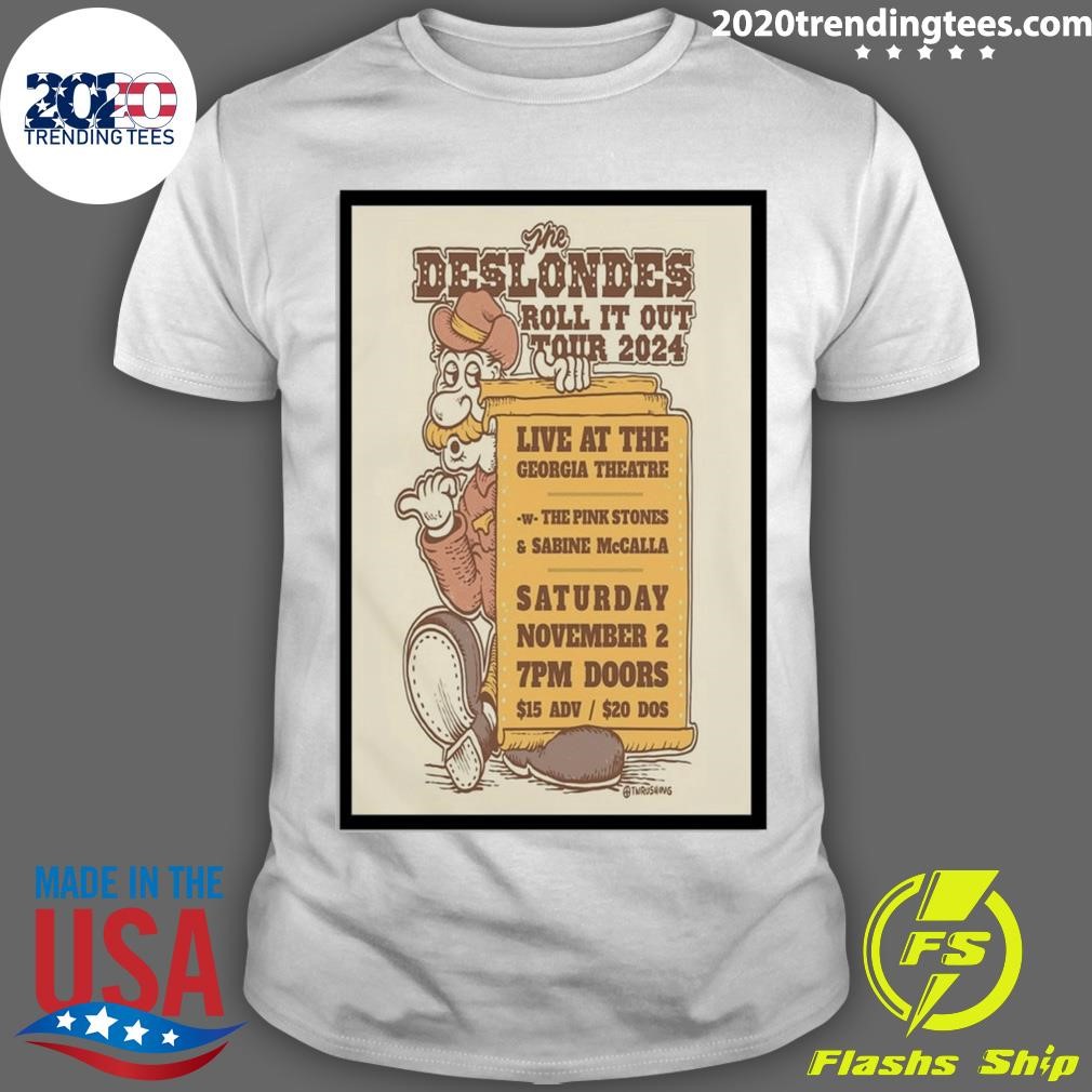 Official The Deslondes November 2 2024 Georgia Theatre In Athens GA Tour T-Shirt