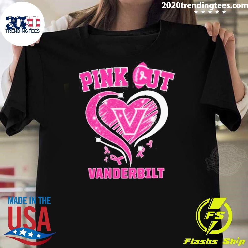 Official Vanderbilt Commodores Pink Out Ncaa Pink Ribbon 2024 T-shirt