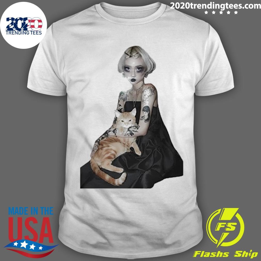 Official Yeule Miso Girl and Cat T-shirt