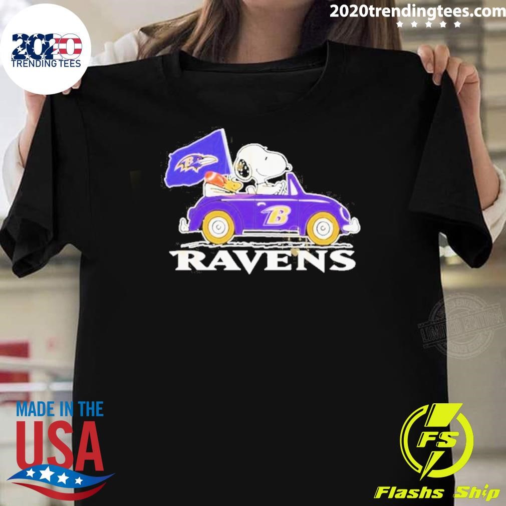 Original 2024 Snoopy and Woodstock x Baltimore Ravens 2024 T-shirt