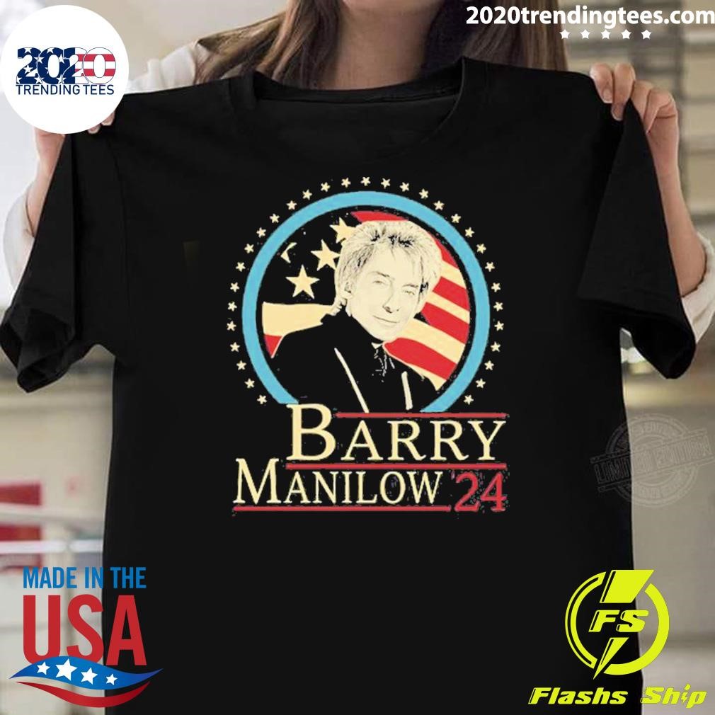 Original Barry Manilow '24 Fans Gift Graphics American Flag T-Shirt