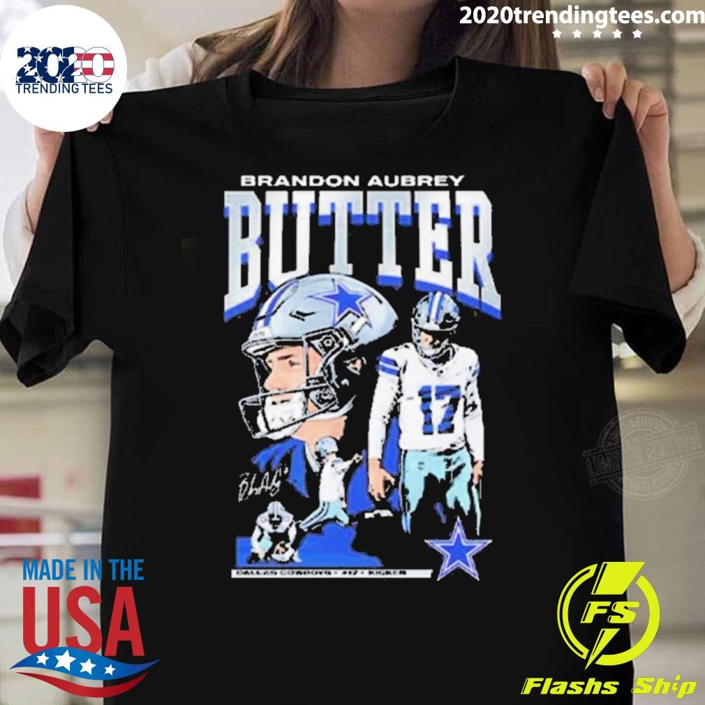 Original Brandon Aubrey #17 Kicker Butter Dallas Cowboys 2024 T-shirt