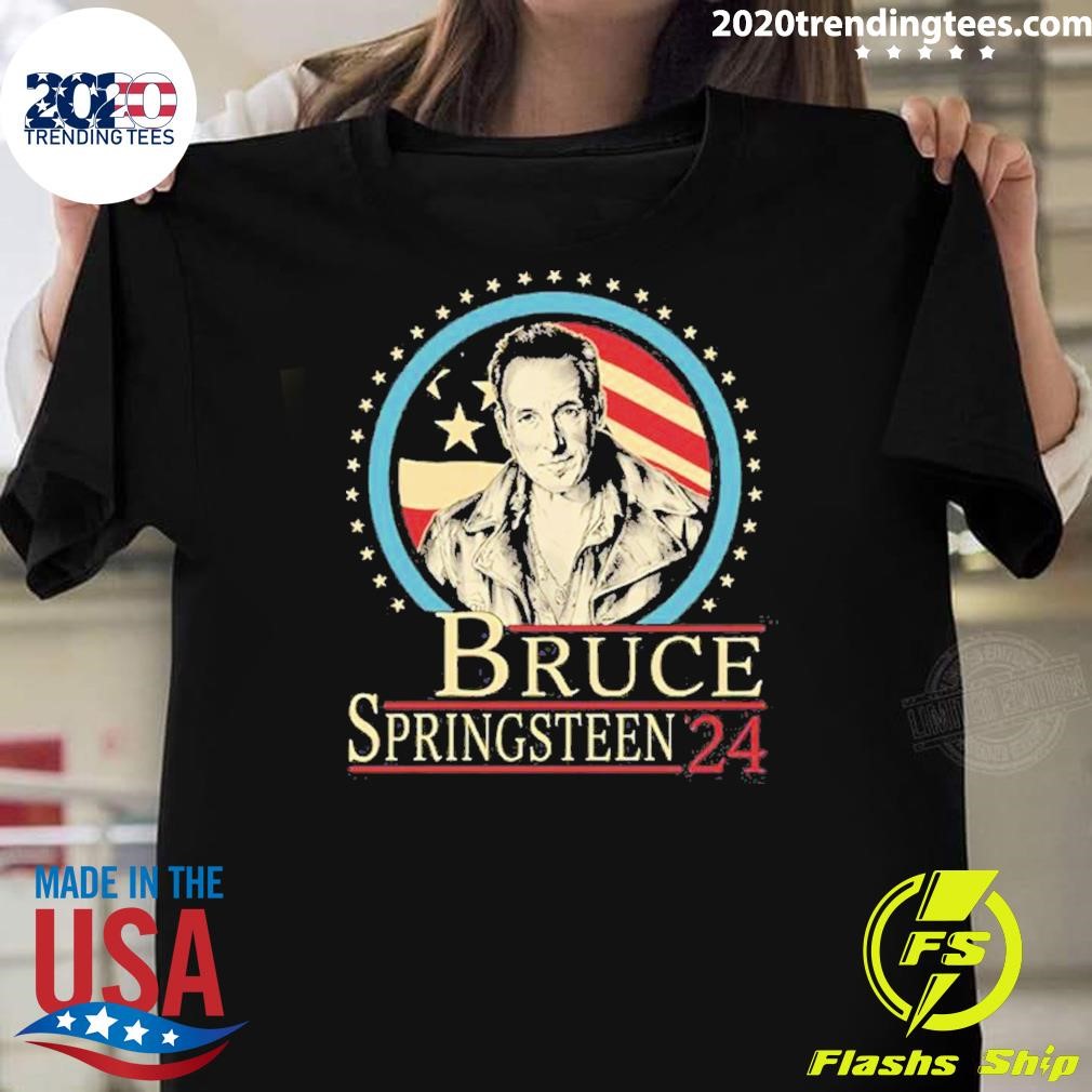 Original Bruce Springsteen '24 Fans Gift Graphics American Flag T-Shirt