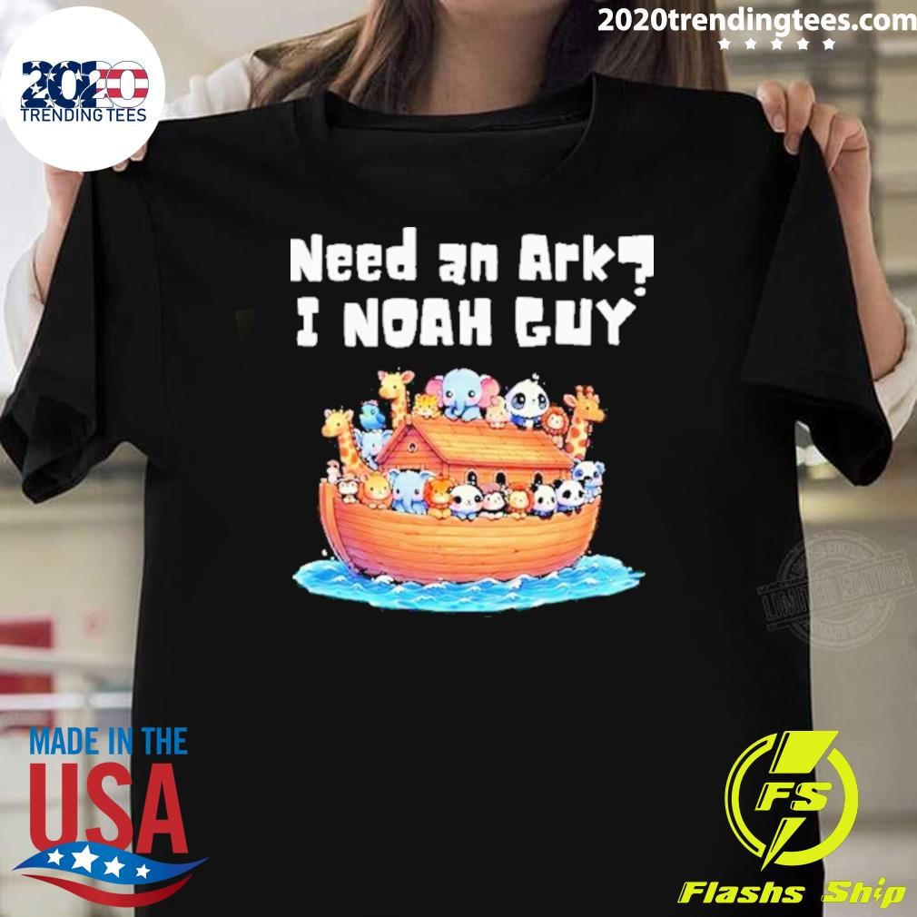 Original Cartoon Animal Need An Ark I Noah Guy Christian 2024 T-shirt