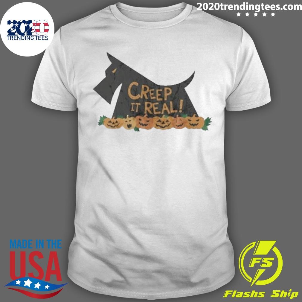 Original Creep It Real Terrier Pumpkin Halloween 2024 T-Shirt