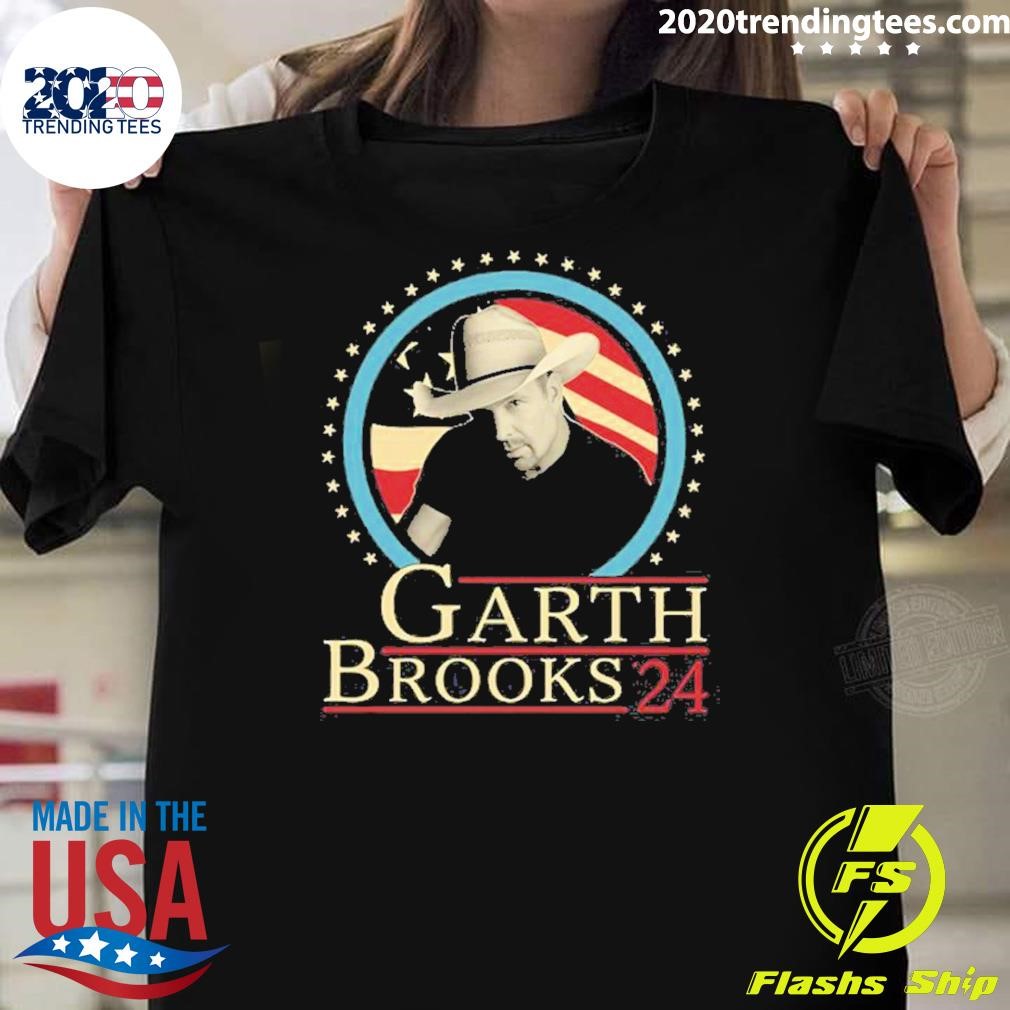 Original Garth Brooks '24 Fans Gift Graphics American Flag T-Shirt