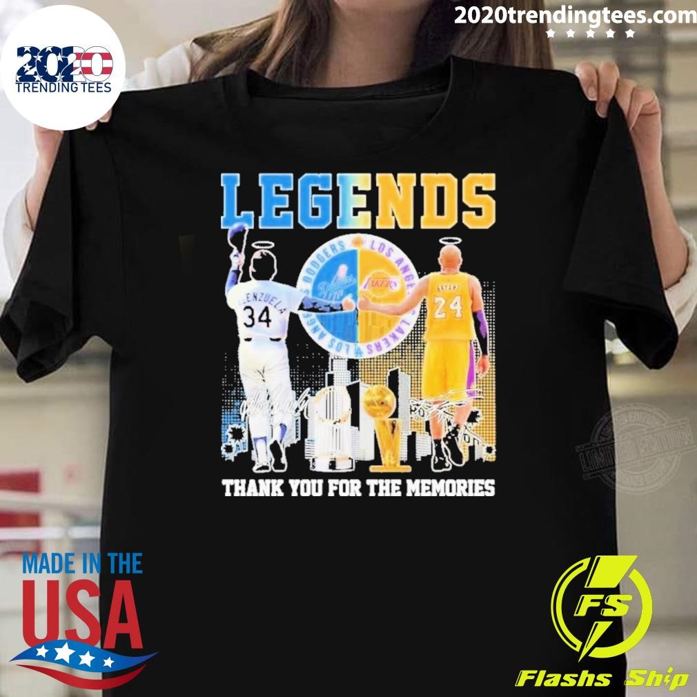 Original Legends Los Angeles Dodgers Mlb X Los Angeles Lakers Nba Thank You For The Memories T-shirt