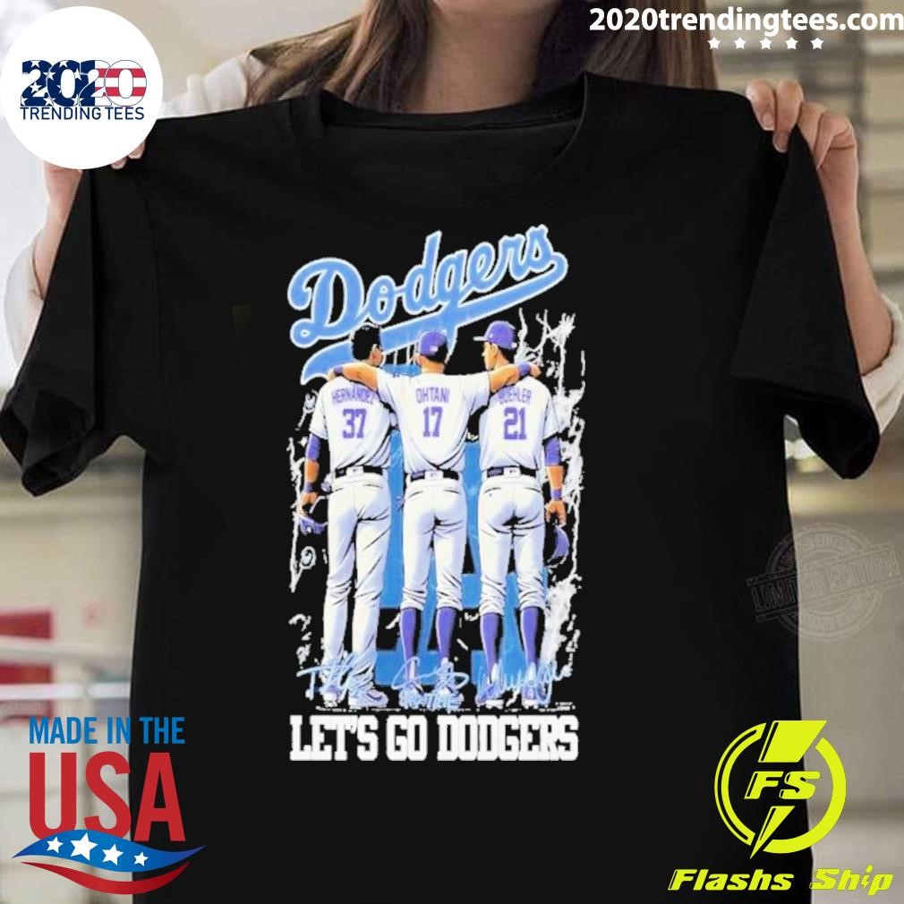 Original Los Angeles Dodgers Let’s Go Dodgers Signatures 2024 T-shirt