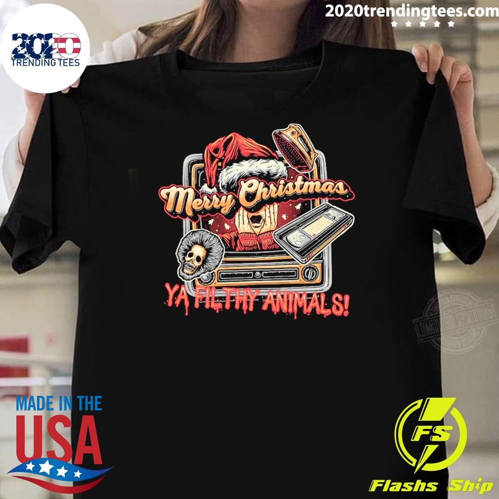 Original Merry Christmas Ya Filthy Animals 2024 T-shirt