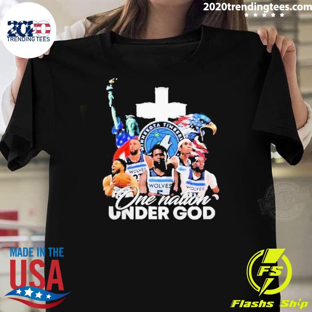 Original Nba Minnesota Timberwolves One Nation Under God 2024 T-Shirt