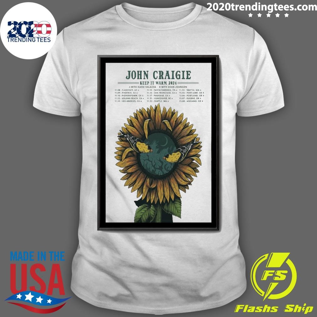 Original Sunflower John Craigie Keep It Warm 2024 Show T-shirt