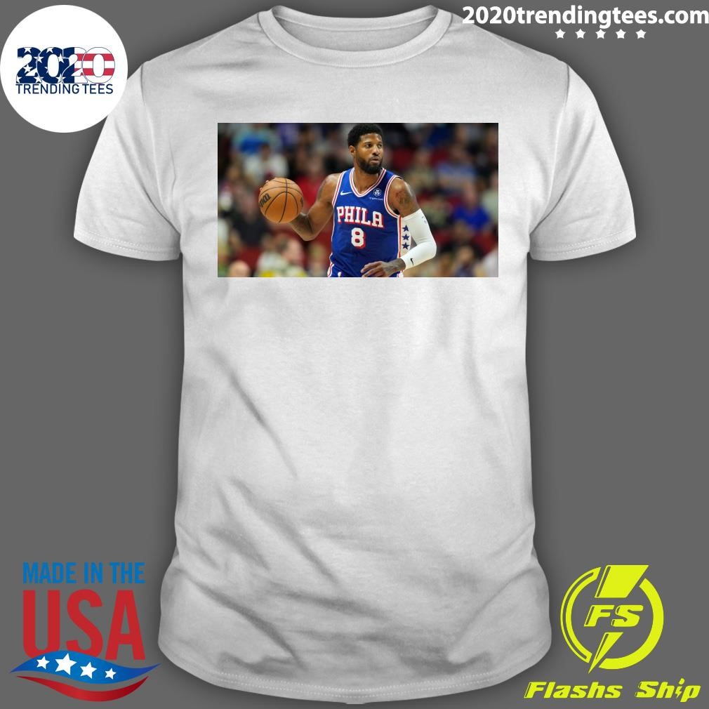 Premium 76ers' Paul George Exits Vs. Hawks Due To Left Knee Hyperextension T-shirt