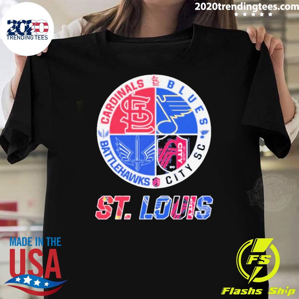 Premium Battlehawks St Louis Logo Team Cardinals, Blues, City Sc And 2024 T-shirt