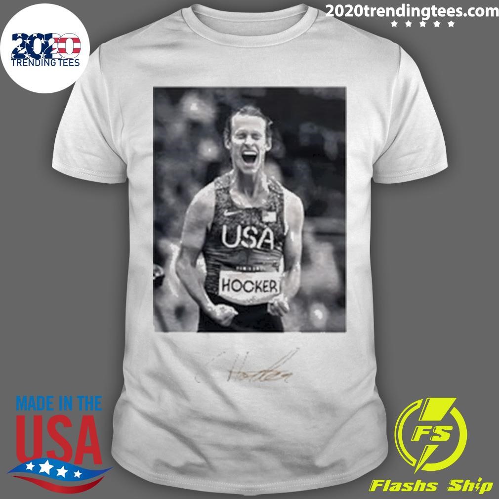 Premium Cole Hocker Olympic Signature T-shirt